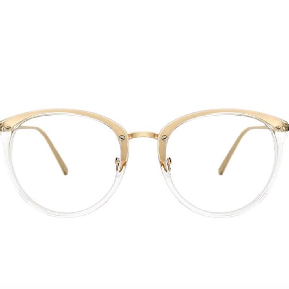 Gold rimmed blue light blocking glasses